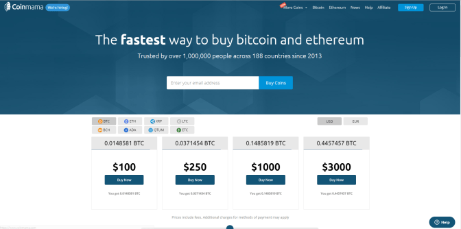 Coinmama offers an easy, fast & secure way to buy cryptocurrency. After learning about bitcoins,many people want to buy bitcoins. CoinMamma is a user friendly platform no fuss, Quick & Easy Registration.Check out the link below.